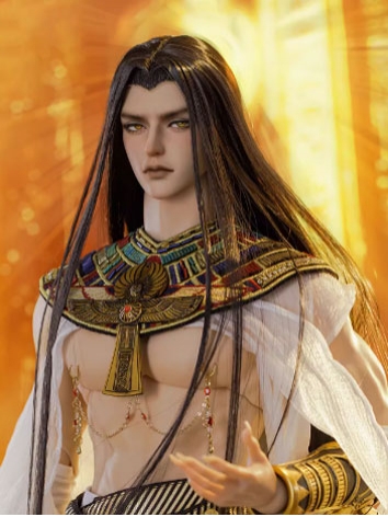BJD Wig Long Black Silver Wig for Anubis Ball-jointed Doll