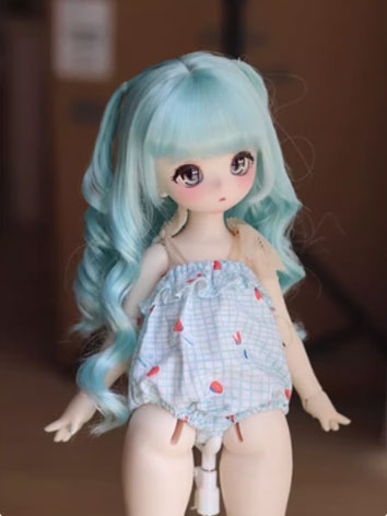 BJD Wig Blue Green High Tem...