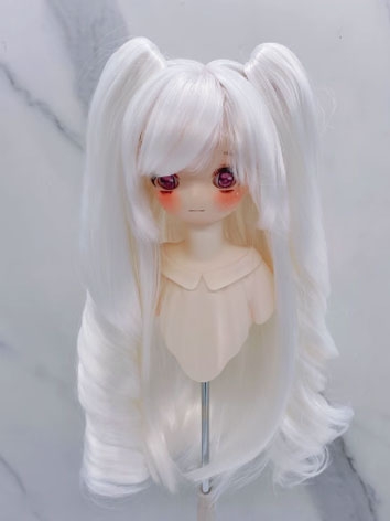 BJD Wig Female White Clip L...