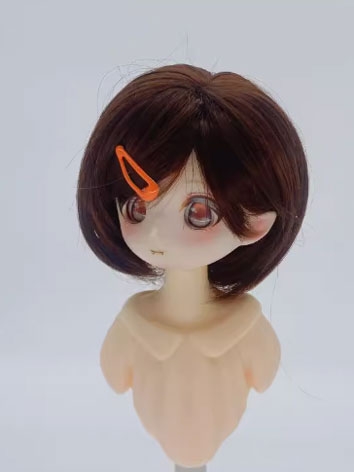 BJD Wig Female Dark Brown Soft Short Wig for SD MSD YOSD Size Ball-jointed Doll