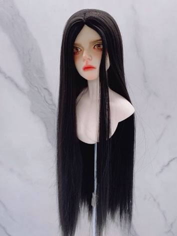 BJD Wig Male Female Black Ancient Soft Long Straight Wig for SD MSD YOSD Size Ball-jointed Doll