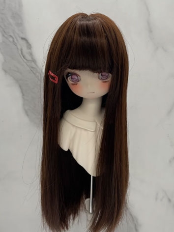 BJD Wig Female Dark Brown S...