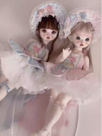 BJD Clothes Rose Ballet Pink Blue Dress Suits for MSD Size Ball-jointed Doll