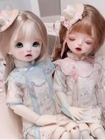 BJD Clothes Cheongsam Pink Blue Dress Suits for MSD Size Ball-jointed Doll