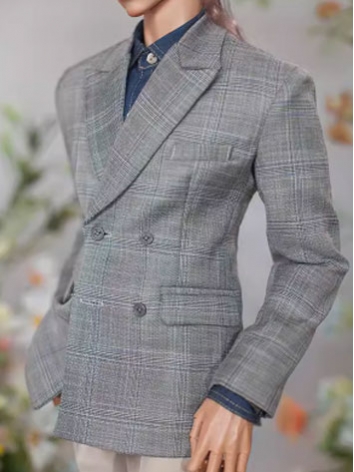 BJD Clothes Gray Plaid Suit...