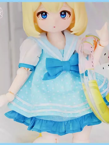BJD Clothes Blue Sailor Dress for Dong Gua Body YOSD Ball-jointed Doll