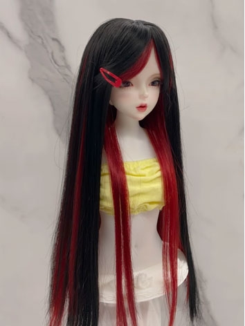 BJD Wig Female Black and Wi...