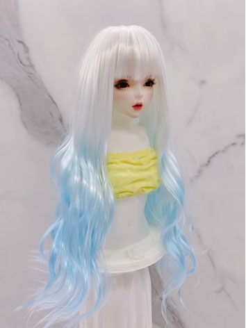 BJD Wig Female Blue and Whi...