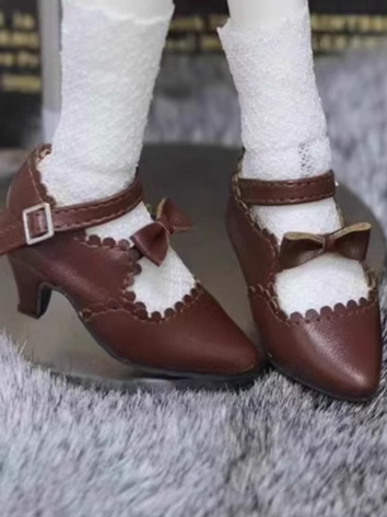 BJD Shoes Black Brown Point...