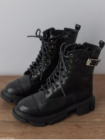 BJD Shoes Black Lace-up Boo...