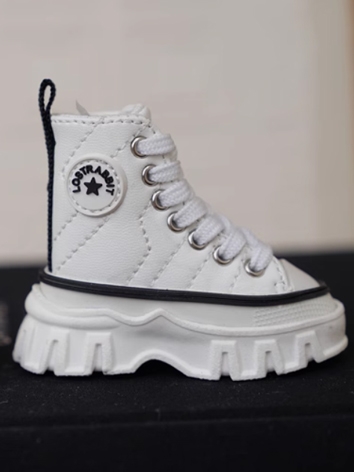 BJD Shoes Black White Pearl...