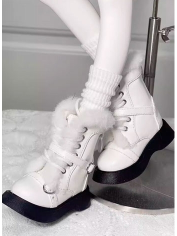 BJD Shoes Black White Round...
