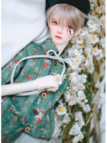 BJD Clothes Green Floral T-...