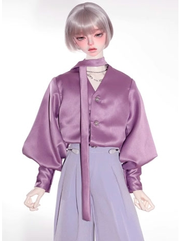 BJD Clothes Purple V-neck R...