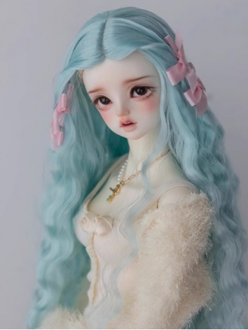 BJD Wig Girl Cyan High Temp...