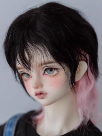 BJD Wig Boy Black and Pink ...