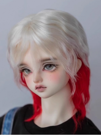 BJD Wig Boy White and Red W...
