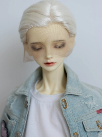 BJD Wig Boy White Short Moh...