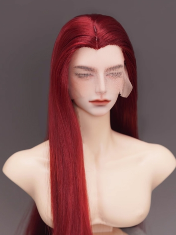 BJD Wig Wine Long Centre Pa...