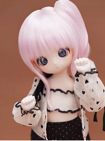 BJD Wig Light Pink Long Pon...