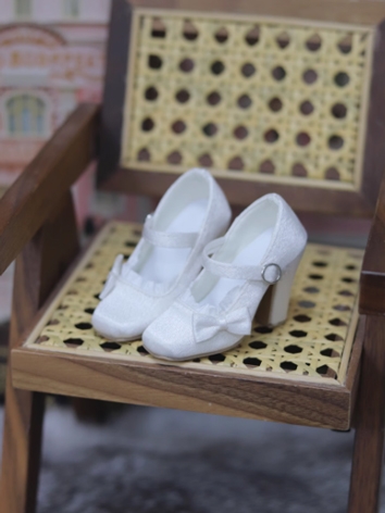 BJD Shoes Girl White Beige ...