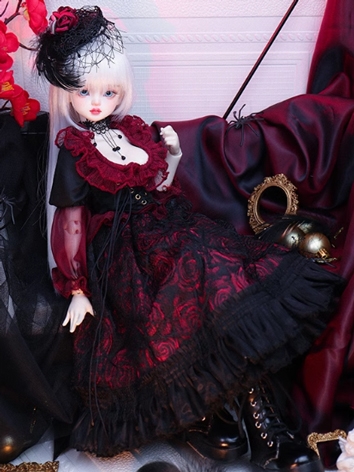 BJD Clothes Girl Black Red ...