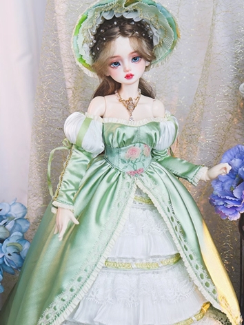 BJD Clothes Girl Green Court Style Dress Suits for MSD Size Ball-jointed Doll