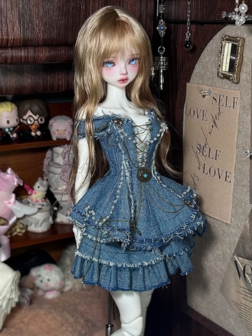 BJD Clothes Girl Blue Denim...