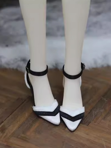 BJD Shoes Girl Black White ...