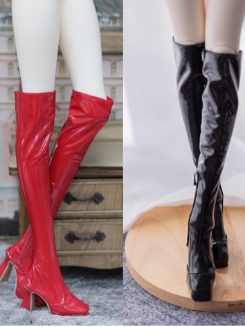 BJD Shoes Girl Black Red Lo...