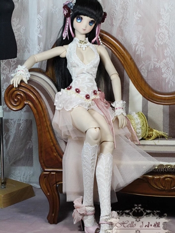 BJD Clothes Girl White Dres...