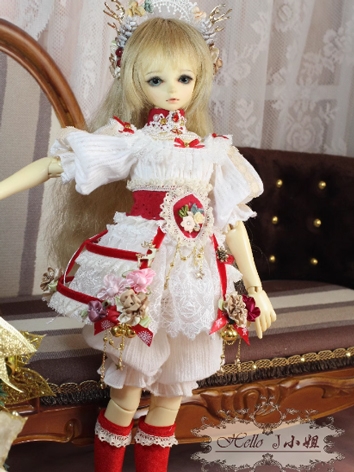 BJD Clothes Girl White Red ...