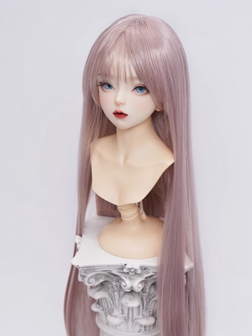 BJD Wig Girl Gray Pink High Temperature Long Basic Wig for SD MSD YOSD Size Ball-jointed Doll