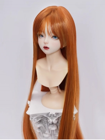 BJD Wig Girl Carrot High Temperature Long Basic Wig for SD MSD YOSD Size Ball-jointed Doll