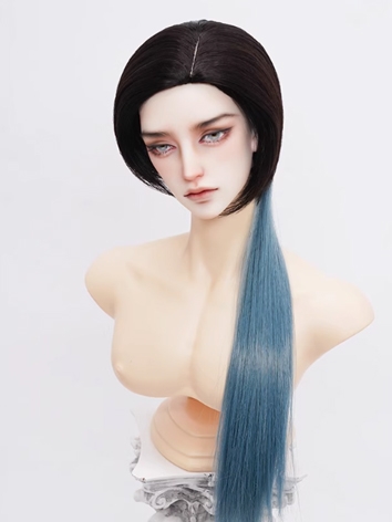 BJD Wig Boy Black- Gray Blu...