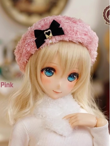 BJD Hat Girl Gray Pink Black White Beret for MSD SD Size Ball-jointed Doll
