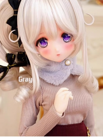 BJD Scarf Girl Gray Black W...