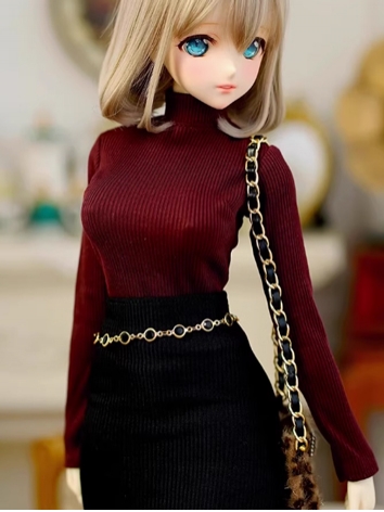 BJD Clothes Girl Red Knitte...