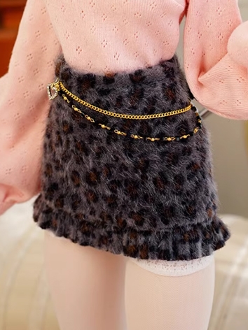 BJD Clothes Girl Gray Leopard Print Skirt for SD MSD Size Ball-jointed Doll