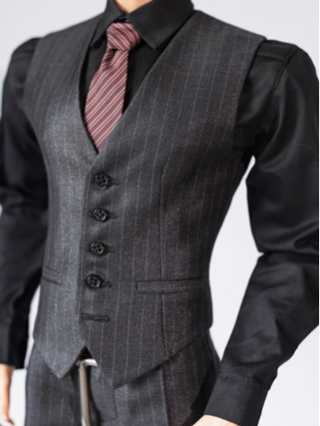 BJD Clothes Male Black Gray Stripe Vest for YC76 ID75 Muscle75 70cm Size Ball-jointed Doll