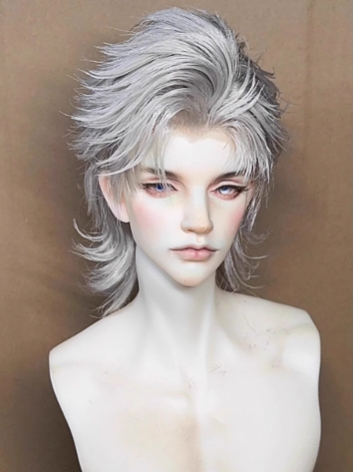 BJD Wig Boy [Sylus] Silver White Black High Temperature Short Wig for SD MSD Size Ball-jointed Doll