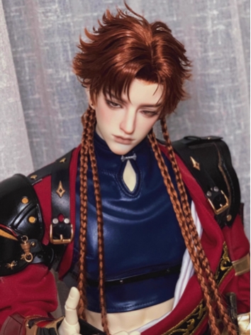 BJD Wig Boy Brown Red Long ...