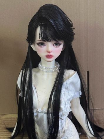 BJD Wig Girl Black Gray Lon...