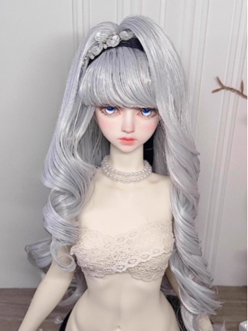 BJD Wig Girl Silver White Black Long Curly Wig for SD MSD Size Ball-jointed Doll