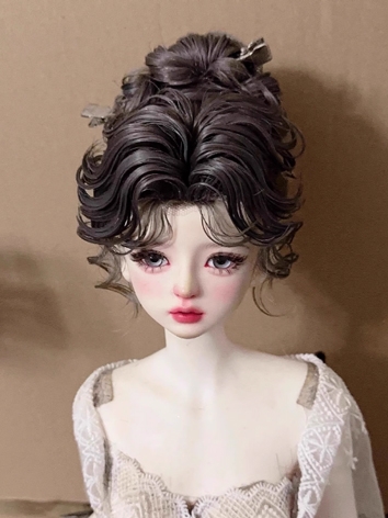 BJD Wig Girl Linen Brown Bl...