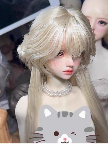 BJD Wig Girl Gold Black White Long Style Wig for SD MSD Size Ball-jointed Doll