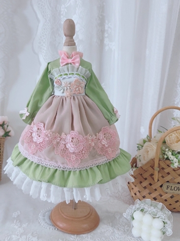 BJD Clothes Girl Green Dres...