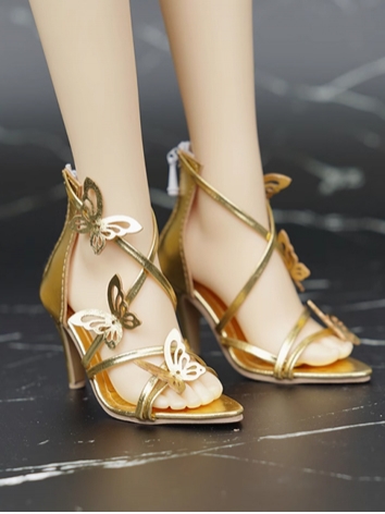 BJD Shoes Girl Gold Silver ...