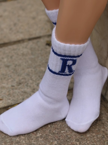 BJD Socks Boy White Letter Socks for 70/75cm Ball-jointed Doll