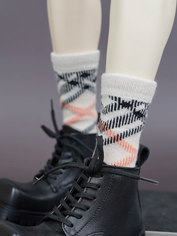 BJD Socks Boy Beige Plaid S...